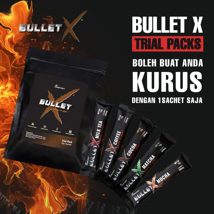 Everfood BulletX Trial Pack Bulletproof with MCT Oil Diet L Carnitine Fat Burner, Build Muscle