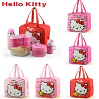 ⊕❇ Hello Kitty Insulation Lunch Box Bag Cute Kitty Thickened Waterproof Portable Lunch Bag Cartoon Children 39;s Lunch Insulation Bags