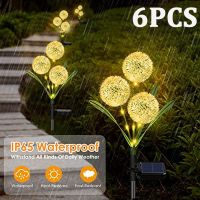 ✠✷❅ Outdoor Solar Garden Lights with 2 Modes Solar Dandelion Flowers IP65 Waterproof Decoration Light for Garden Lawn Yard Wedding