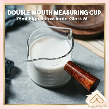 Espresso Shot Glass Wood Handle Double Mouth Milk Cup Espresso