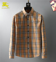 Original Genuine BUR Long Sleeve Shirts Plaid Fashion Casual Shirt Mens Slim Shirt Cotton Business Wild Comfortable Shirt