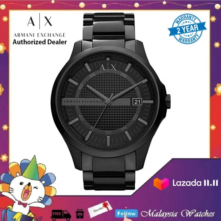100% ORIGINAL) Armani Exchange Men's AX2104 Hampton Black Dial Black  Ion-plated Stainless Steel Watch (Black) | Lazada