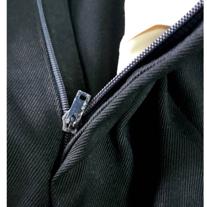 miinshop-เสื้อผู้ชาย-เสื้อผ้าผู้ชายเท่ๆ-กางเกงนักเรียน-สีดำ-ผ้าเสิท-หนา-เอว-25-ถึง-35-นิ้ว-ค้างสต็อก-เสื้อผู้ชายสไตร์เกาหลี