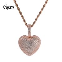 [COD] 2022 new hip-hop love pendant simple ins style micro-inlaid zircon rose gold heart-shaped necklace