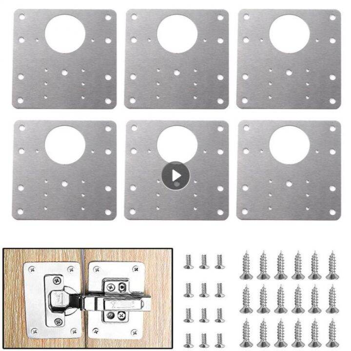 Hinge Repair Plate Kit Cupboard Stainless Steel Door Hinge