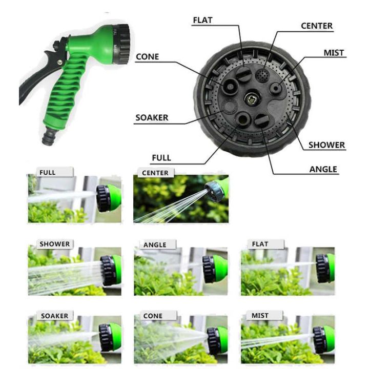 garden-hose-expandable-50ft-สายยาง-50ft-สายยางรดน้ำ-สายยางล้างรถ-สายยยางยึดหดได้-สายน้ำแรงดัน-สายยางรดน้ำสวน-สายยางฉีดน้ำ-สีเขียว