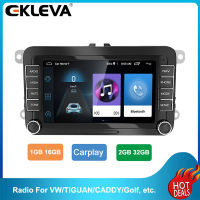 EKLEVA 7นิ้ว Android 2 Din รถวิทยุสเตอริโอ FM RDS บลูทูธ WiFi นำทาง GPS Autoradio Carplay สำหรับโฟล์คสวาเกน VW แคดดี้กอล์ฟ Skoda ที่นั่ง