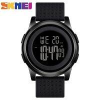 ۞❆ SKMEI Gold Case Digital Watch Breathable Band Men Luminous Fashion Waterproof Outdoor Sport Watches Shockproof PU Strap Alarm Clock