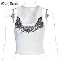 [COD]Goth Dark Casual สัตว์พิมพ์แฟชั่นผู้หญิงเสื้อฤดูร้อน Bodycon 2022 Basic Streetwear Hot Night Club U-Neck Crop Top Backless