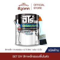 SET DIY ฮีโร่ รัสท์เทค 2IN1 สีทาเหล็ก ชนิดด้าน + แปรงทาสี HERO RustTech 2IN1 Matt