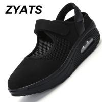 ZYATS รองเท้าตาข่ายระบายอากาศใหม่รองเท้ากันกระแทกผู้หญิง,รองเท้ากีฬาแฟชั่นลำลองป้องกันการลื่นไถลรองเท้าแตะผู้หญิงแบบพื้นบางขนาดใหญ่35-42