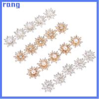 RANG 10PCS 16MM ตกแต่งเสื้อผ้า Flatback ชุบ ปุ่มเกล็ดหิมะ ตัดเย็บเสื้อผ้า ปุ่ม Rhinestone หัวเข็มขัดไข่มุก