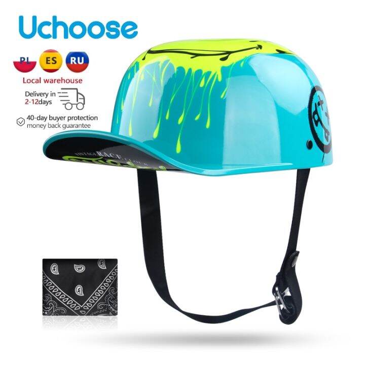 Open Face Summer Retro Motorcycle Vintage Half Helmet Baseball Cap Helmets Children Riding