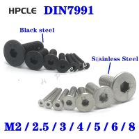 5-50pcs Allen Key Head Din7991 M2 M2.5 M3 M4 M5 M6 Stainless Steel 304 Or Black Hex Socket Flat Countersunk Head Screw