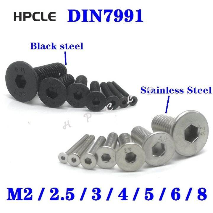 5-50pcs-allen-key-kepala-din7991-m2-m2-5-m3-m4-m5-m6-stainless-steel-304-atau-hitam-hex-socket-datar-countersunk-kepala-sekrup