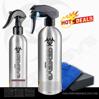 สเปรย์เคลือบแก้ว+เคลือบยาง GENISYS WAX เจนิซิส [500ml+250ml] ส่งฟรี! แถมฟรี! ผ้าMICROFIBER และฟรี! ฟองน้ำทายาง (น้ำยาเคลือบสีรถ น้ำยาเคลือบเงา ทายางดำ)