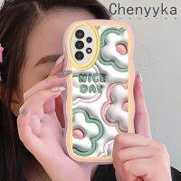 เคสปลอกสำหรับ Samsung A13กาแล็คซี่ Chenyyyka A04s 5G ลายการ์ตูนดอกไม้สีครีม3มิติแบบดั้งเดิมขอบเป็นลอนเคสโทรศัพท์แบบใสป้องกันเลนส์กล้องเคสนิ่มโปร่งใสกรอบซิลิโคนกันกระแทก