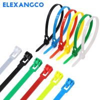 100PCS 5X200 Reusable Zip Ties Heavy Duty 6 Colors Removable Cable Ties Releasable Indoor Outdoor Nylon Wrap for Wire Cable Management