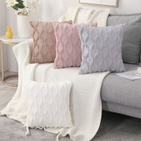 new Zipper Pillowcase Diamond Plush Lumbar Cushion Pillowcase Soft Bedroom Seat Pillow Shion Cover Sofa Home Decor