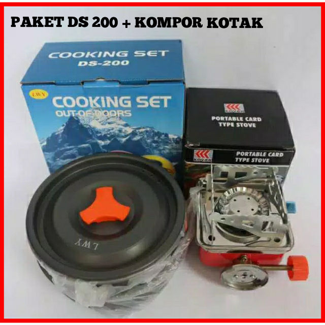 Paket Kompor Camping Kotak Portable Kovar Cooking Set Nesting Outdoor