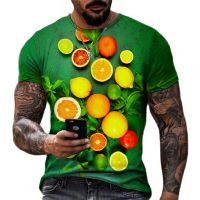 2023 Summer Fashion Trend Short Sleeve T-shirts 3d Print Colorful Fruits Hip Hop Breathable Quick Drying Casual Short Sleeve Clothes