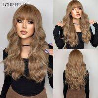 【jw】✒◕◇  LOUIS FERRE Synthetic Wigs with Bangs Wavy Wig for Use