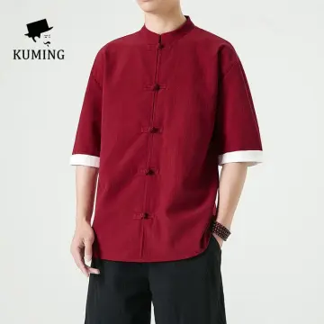 Shop Japanese Style Cotton Linen Shirt For Men online
