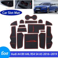 แผ่นรองประตู Ruer สำหรับ Audi A4 B9 A4L RS4 S4 A5 2016 ~ 2019 2018แผ่นกันลื่นตกแต่งสติกเกอร์รถแผ่นยางรองในช่องประตูรถ