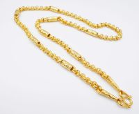 24K Thai Jewelry Thai Baht Yellow Gold Women Girl Necklace  25 inch 3 Baht