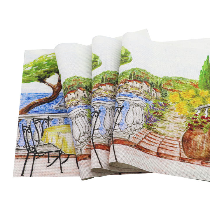 jankng-4pcs-table-decorative-mats-pastoral-landscape-pvc-placemats-waterproof-non-slip-table-mats-kitchen-oil-proof-dinning-mats