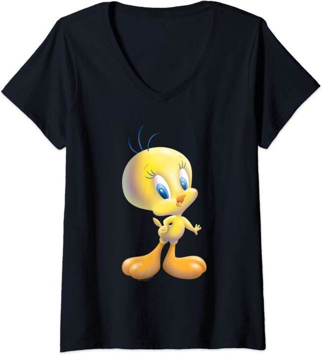 Womens Looney Tunes Tweety Bird Airbrushed V-Neck T-Shirt | Lazada PH