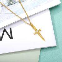 Neo-Gothic Dagger Pendant Necklace For Boy Men Charm Short Sword Arrow Pendant Punk Jewelry Christmas Halloween Gift For Women Fashion Chain Necklaces