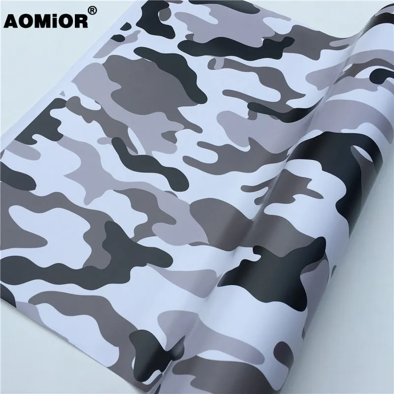 Arctic Snow Camo Vinyl Film Car Wrap Camouflage Vinyl Wrapping Car Sticker  Bike Console Computer Laptop