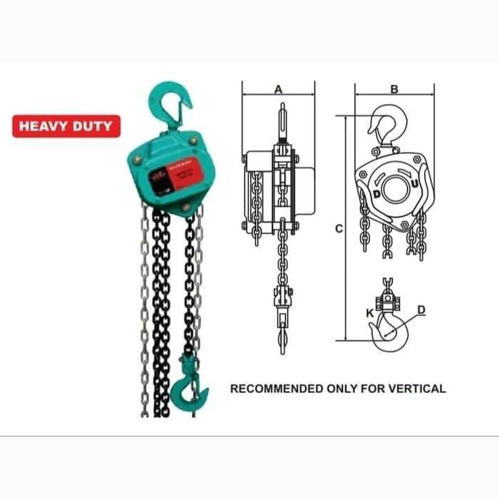 Wipro Katrol 1T x 5M Chain Block 1 Ton x 5 Meter Heavy Duty Takel ...