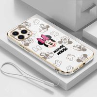 สำหรับ iPhone 15 Pro Max 15 Plus เคสหนูมินนี่น่ารักเคสมือถือดีไซน์การ์ตูนฝาหลังนิ่มมันวาว