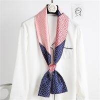 【CC】❁☌◇  Luxury Hair Band Scarf Silk Headband Neck Tie 145x14cm Print Design Bandana Echarpe 2022