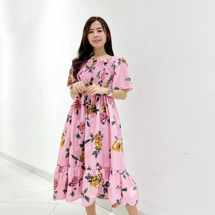 Dress Natasya Motif Kekinian XL / Maksi dress Motif Terbaru Dress Panjang |  Lazada Indonesia