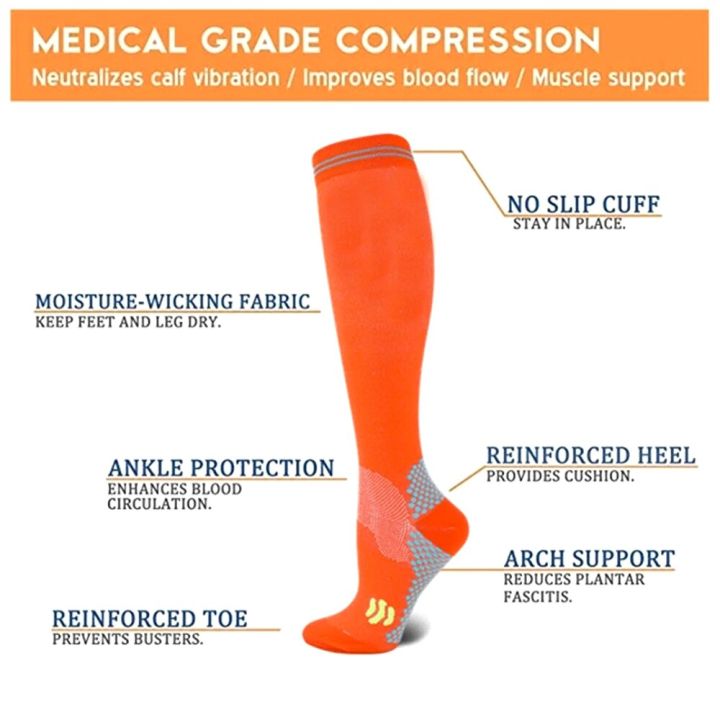 tike-1-pair-compression-socks-women-men-30-mmhg-comfortable-anti-fatigue-athletic-nylon-medical-nursing-sport-running-stockings