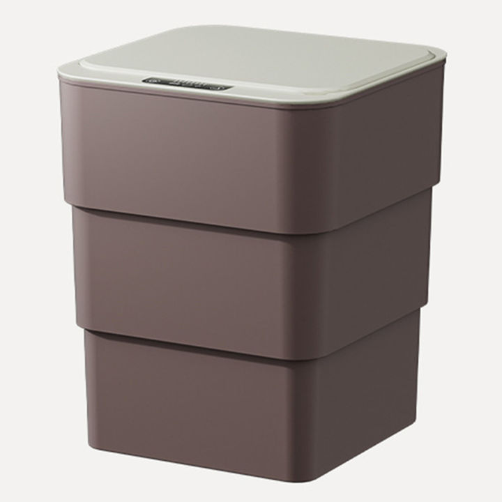 ถังขยะอัจฉริยะ18l-พร้อมฝาปิดถังขยะพลาสติกถังขยะถังขยะสำหรับห้องนอนห้องน้ำของแท้คุณภาพสูงสำนักงาน-rv