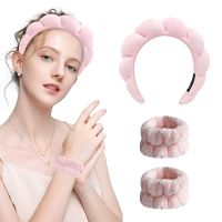 3 Buah Fesyen Microfiber Cuci Gelang Kerut Ikat Kepala Bengkak Spa Gelembung Ikat Kepala untuk Cuci Wajah Makeup Mandi Perawatan Kulit