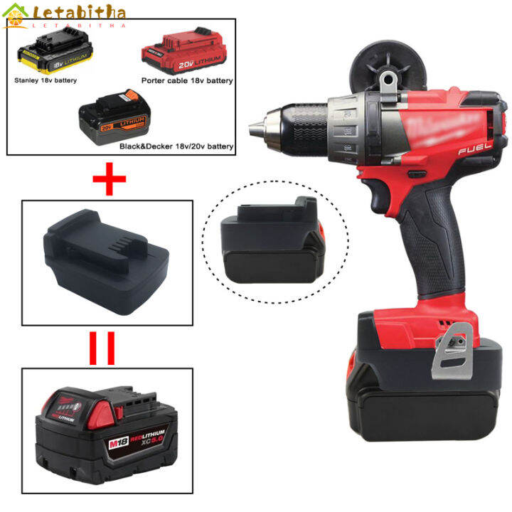 letabitha-ตัวแปลงอะแดปเตอร์ใช้ได้กับสายเคเบิลแบล็คเด็กเกอร์-สแตนเล-พอร์เตอร์แบตเตอรี่18-20v-ที่ใช้ได้กับแบตเตอรี่-m18-milwaukee-18v