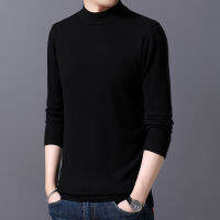 New Fashion Brand Sweater For Mens Pullovers Half Turtleneck Slim Fit Jumpers Knitwea Korean Style Casual Clothing Male