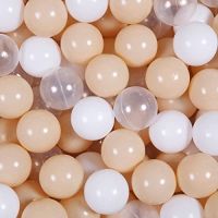 100 Plastic Balls for Ball Pit, Beige Macaron Color for Boys Girls,Great Decoration for Ball Pit, , Party, Play Tent