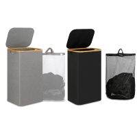 110L Laundry Hamper with Handle and Lid,Collapsible Basket Organizer with Removable Inner Bag for Clothes Toys