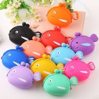 Fashion Coin Purse Cute Kawaii Cartoon Fish Animal Pouch Women Girls Small Wallet Soft Silicone Bluetooth earphone Bag Kid Gift