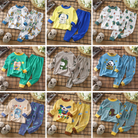 New Autumn Indoor Boys Baby 100% Cotton Underwear Suits Children Cartoon Pattern Long Sleeves + Pants Loose Clothing Sets Toddler Kids Cute Night Pajamas Two-Pieces For 0-6 Years Boy Casual Outfits