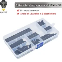 แถวเดียวหญิงที่นั่งกล่อง 2.54 มม. แถวเดียวซ็อกเก็ตขาเชื่อมต่อ PCB Board Combination ชุด 8 ชนิด 120 ชิ้น