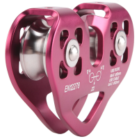 Outdoor Climbing Pulley Biaxial Transport Steel Cable Expand Heart-Shaped Double Pulley