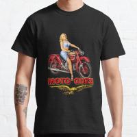 Biker Babe on Vintage Moto Guzzi Motorcycle t shirt for Bimota BMW KTM Jawa Haojue DUCATI Cagiva