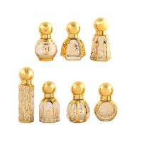 【YF】๑✣✖  10ml/15ml Gold Arabic Bottles Attar Oud Glass Perfume with Dropper Sticker